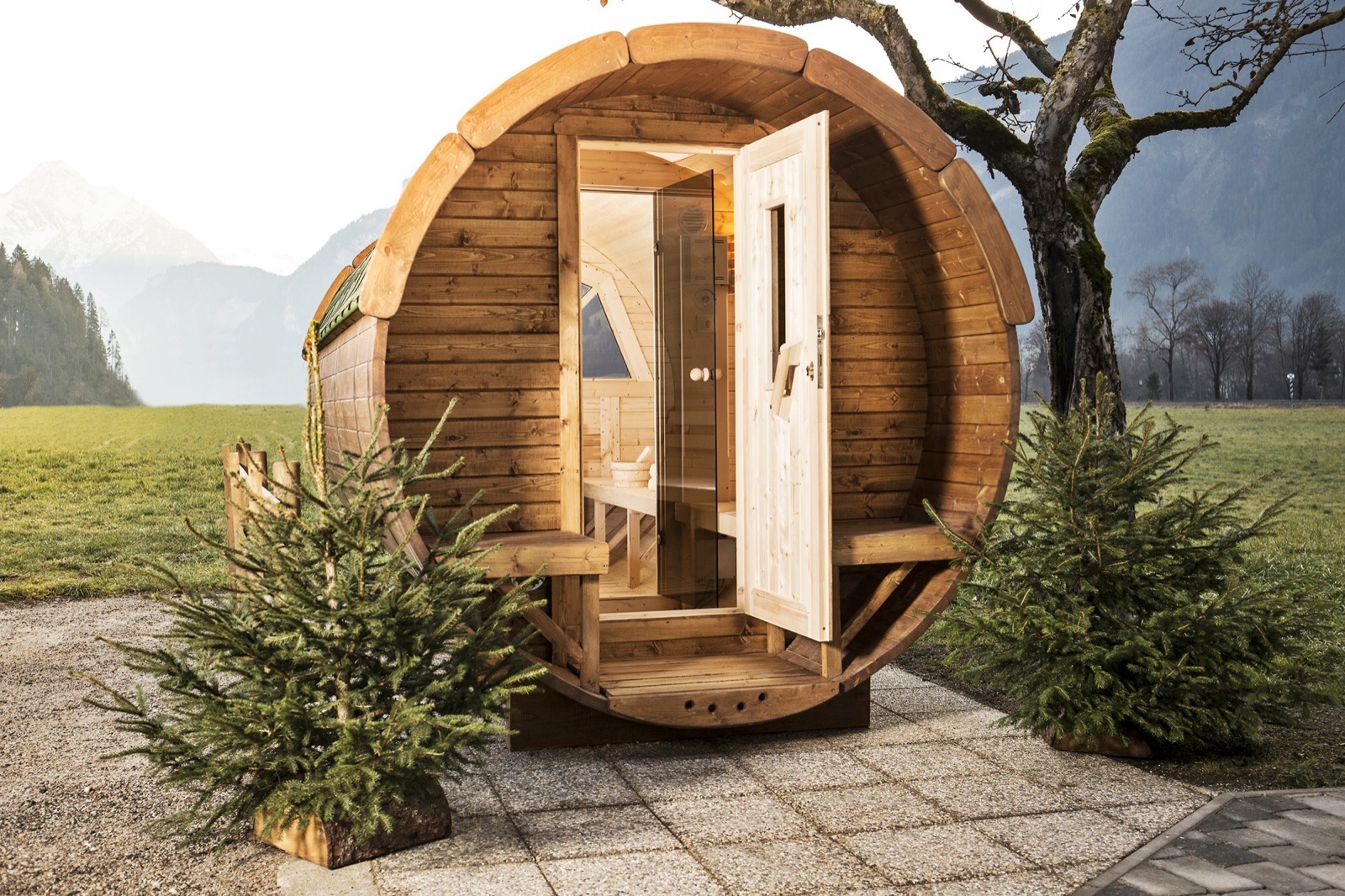 Ruhebereich der Gartensauna im Ferienstadl Untertann